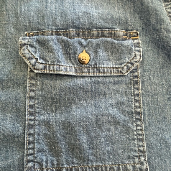 Wrangler Denim Button Down Short Sleeve Shirt, Size XL - Picture 4 of 7